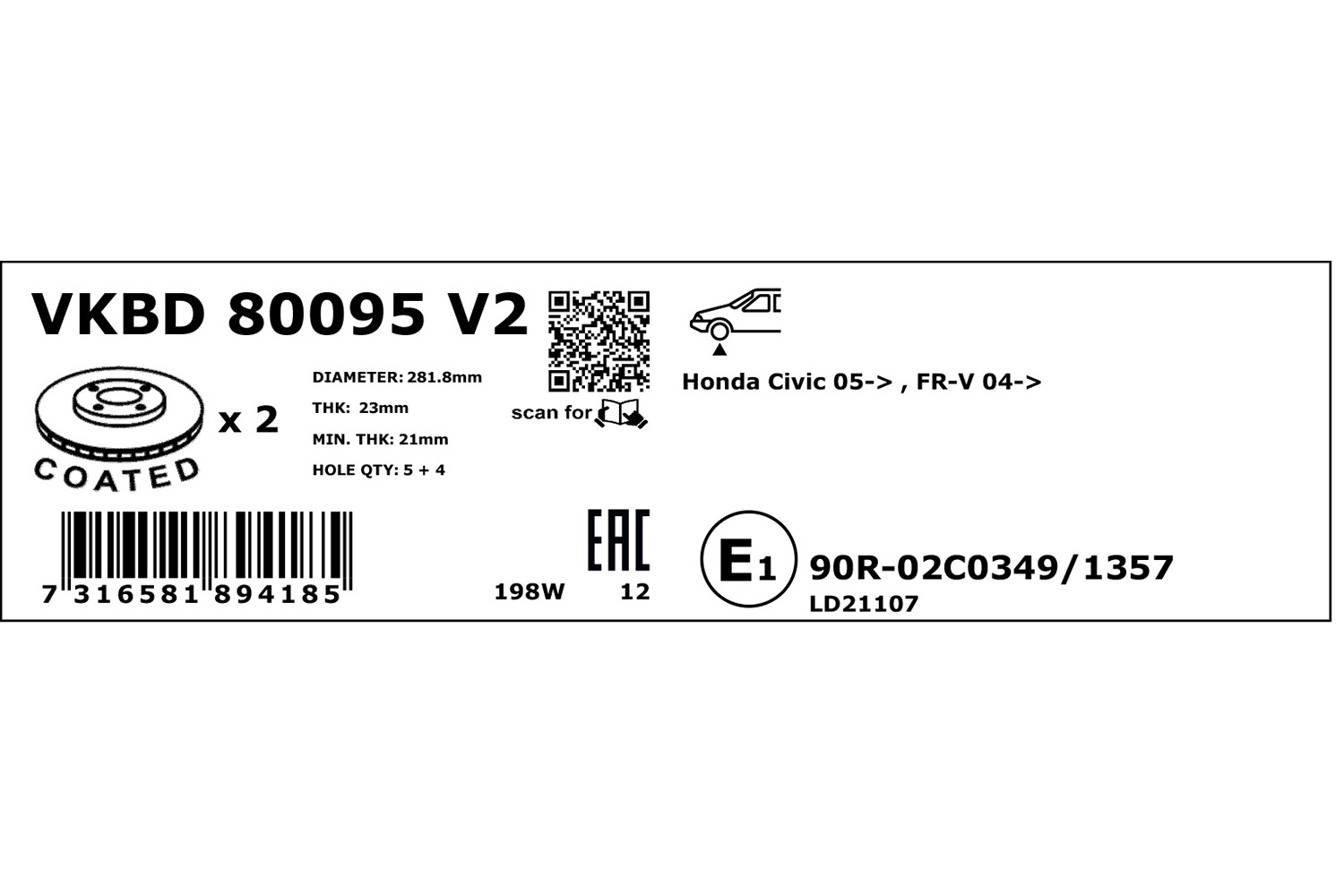 SKF Remschijven VKBD 80095 V2
