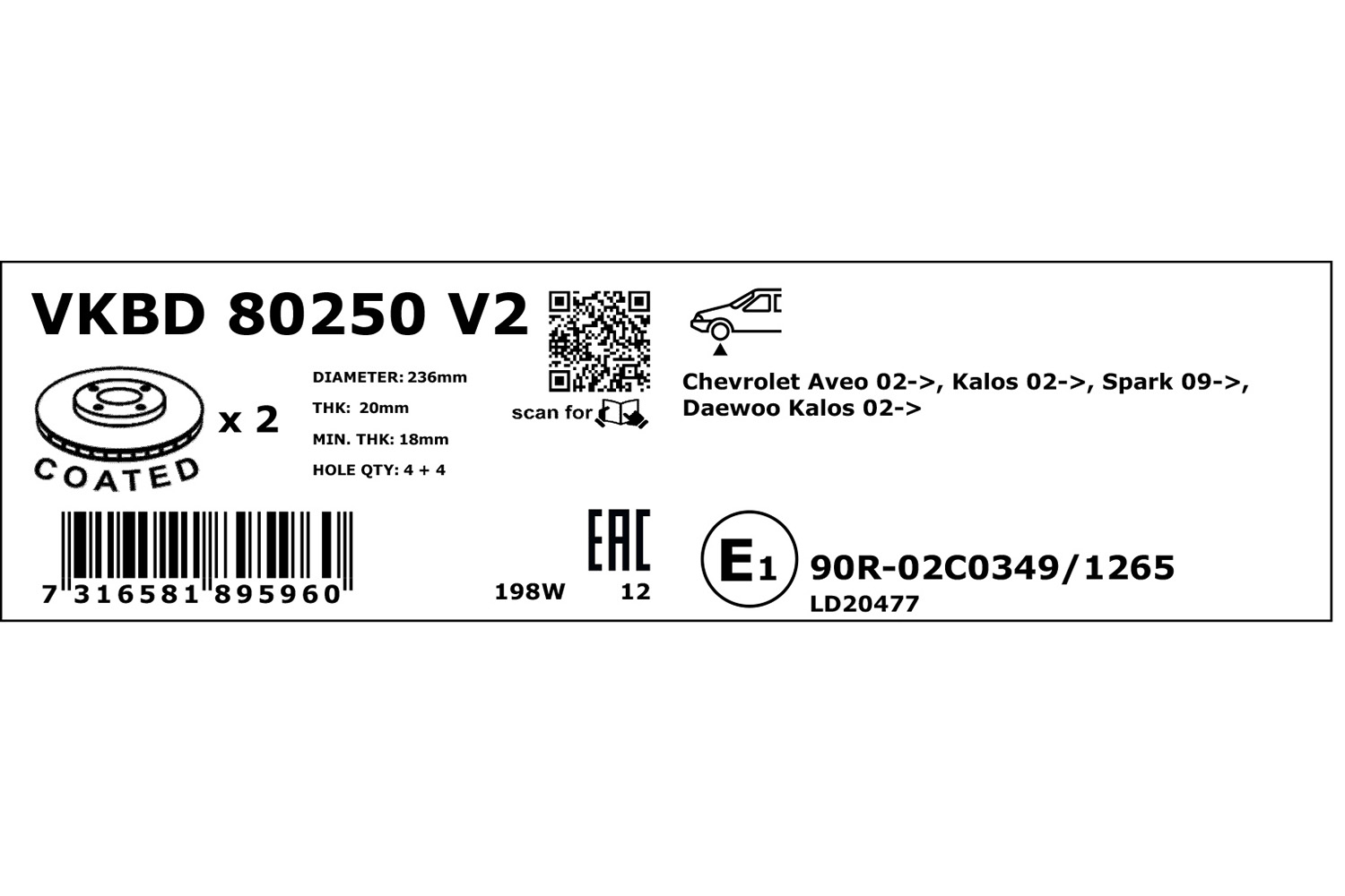 SKF Remschijven VKBD 80250 V2