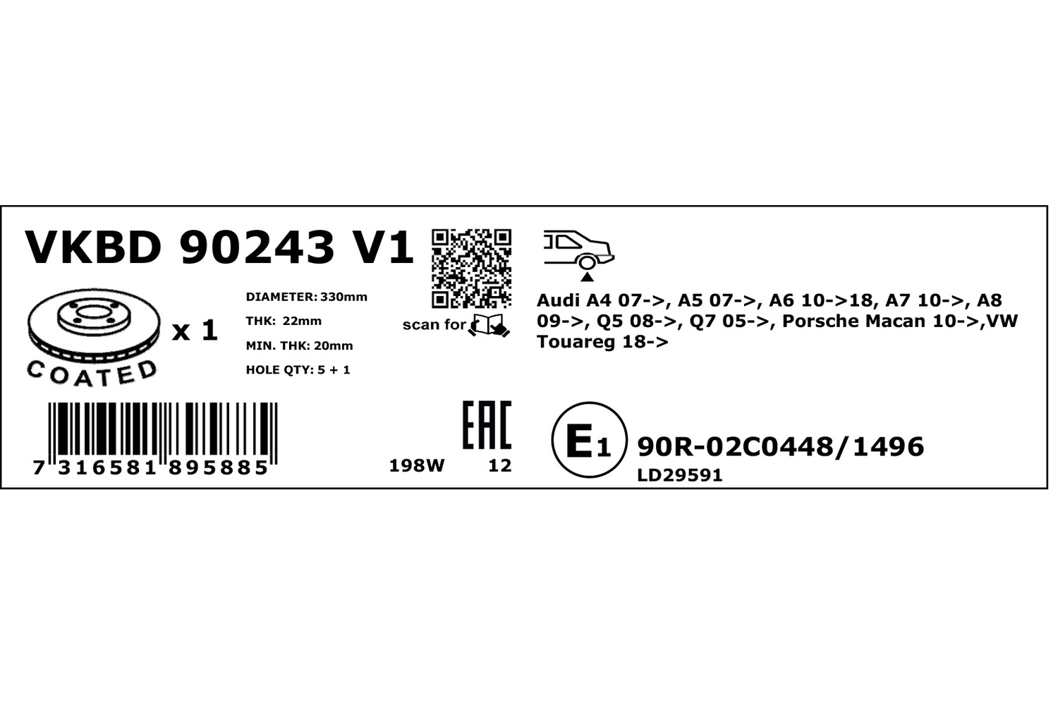 SKF Remschijven VKBD 90243 V1