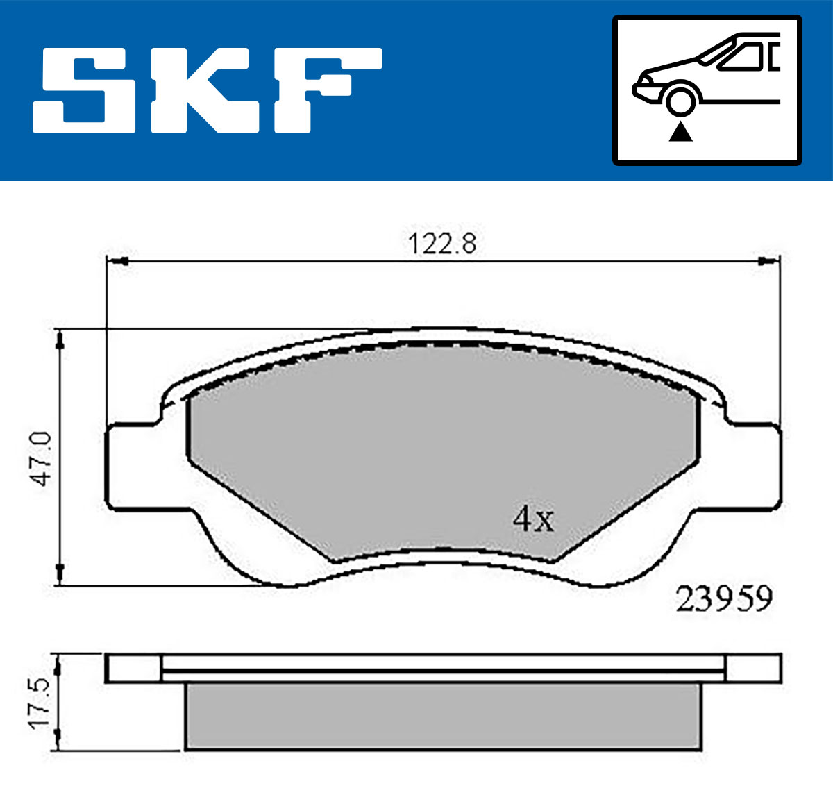 Remblokset SKF VKBP 80037