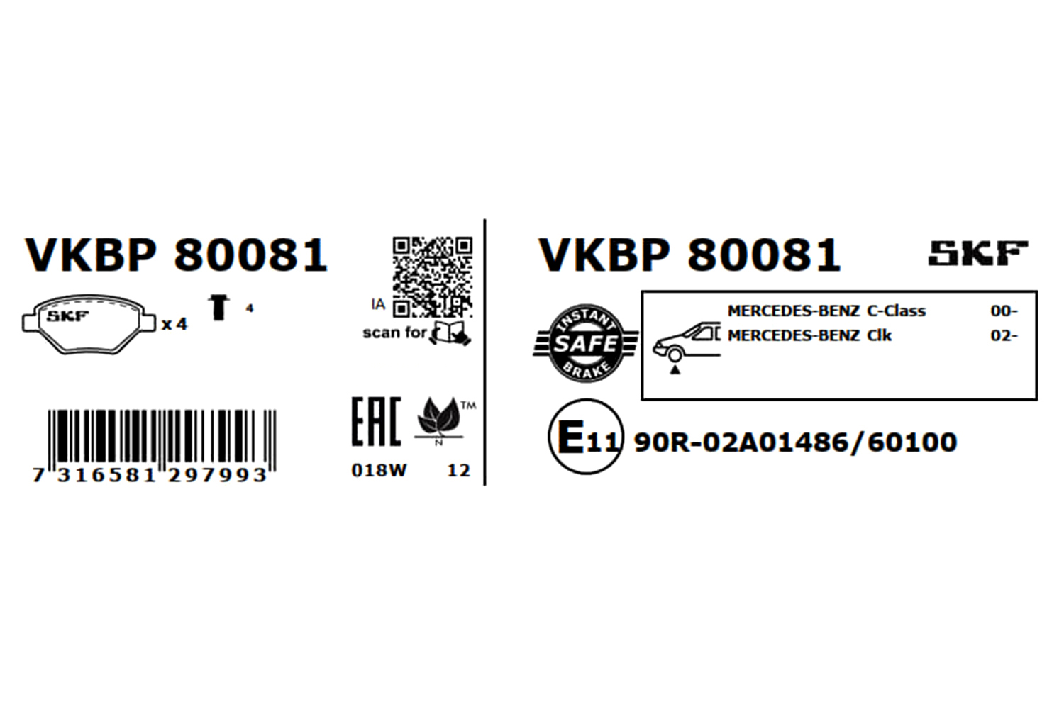 SKF Remblokset VKBP 80081