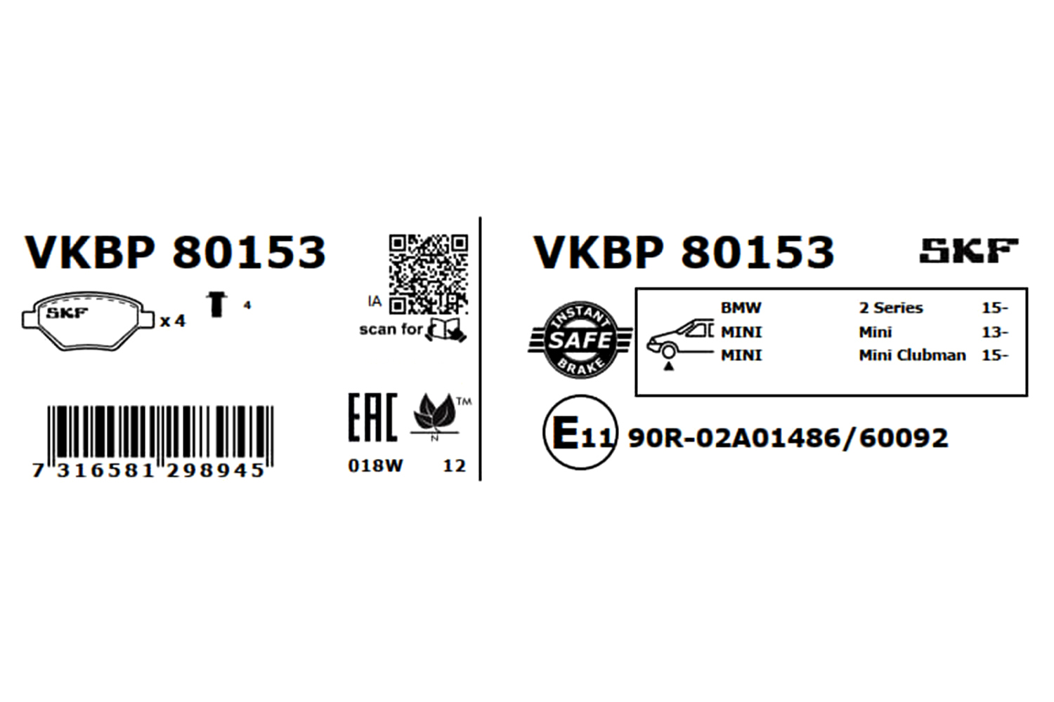 SKF Remblokset VKBP 80153