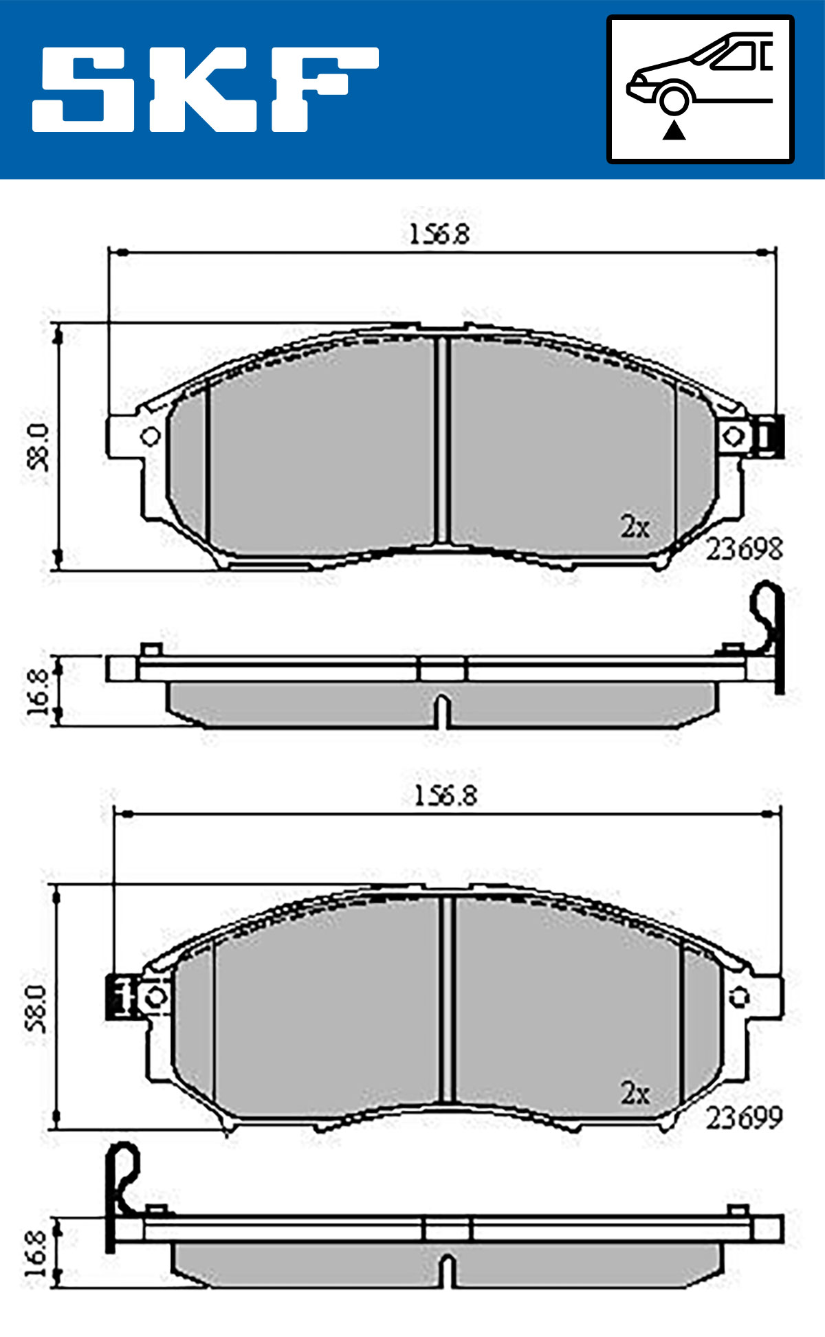 SKF Remblokset VKBP 80166 A