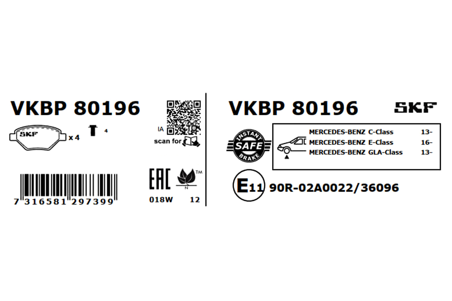 SKF Remblokset VKBP 80196