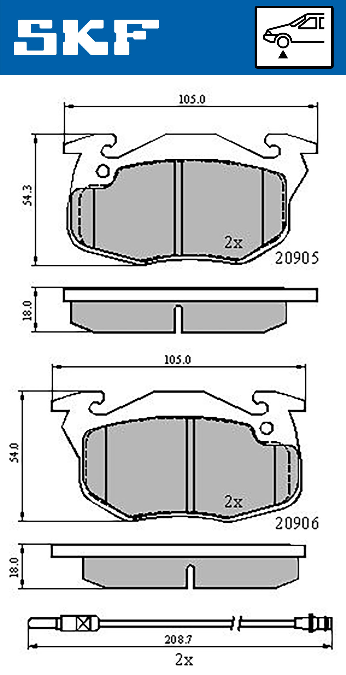 SKF Remblokset VKBP 80238 E