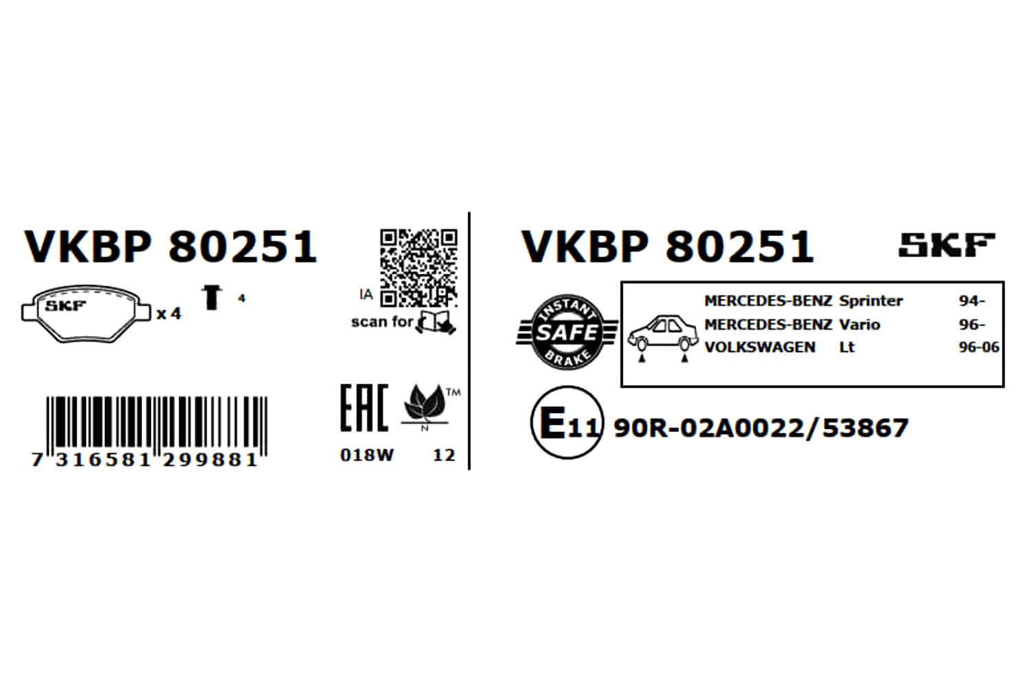 SKF Remblokset VKBP 80251