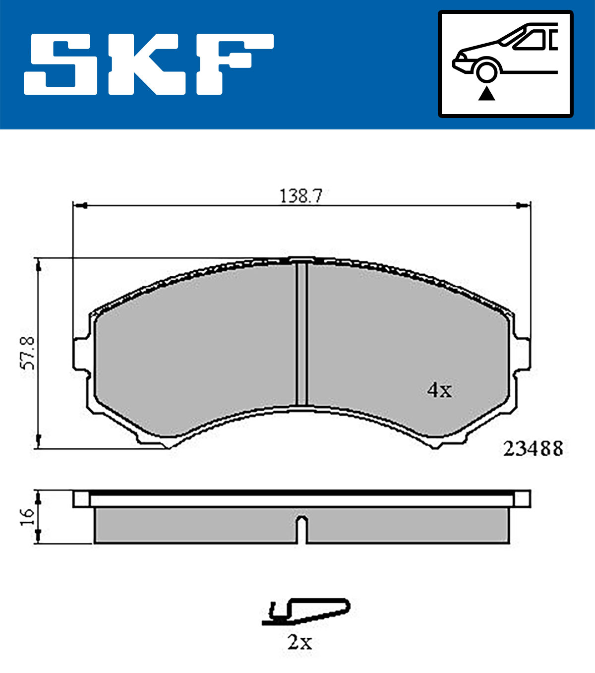 Remblokset SKF VKBP 80252 A