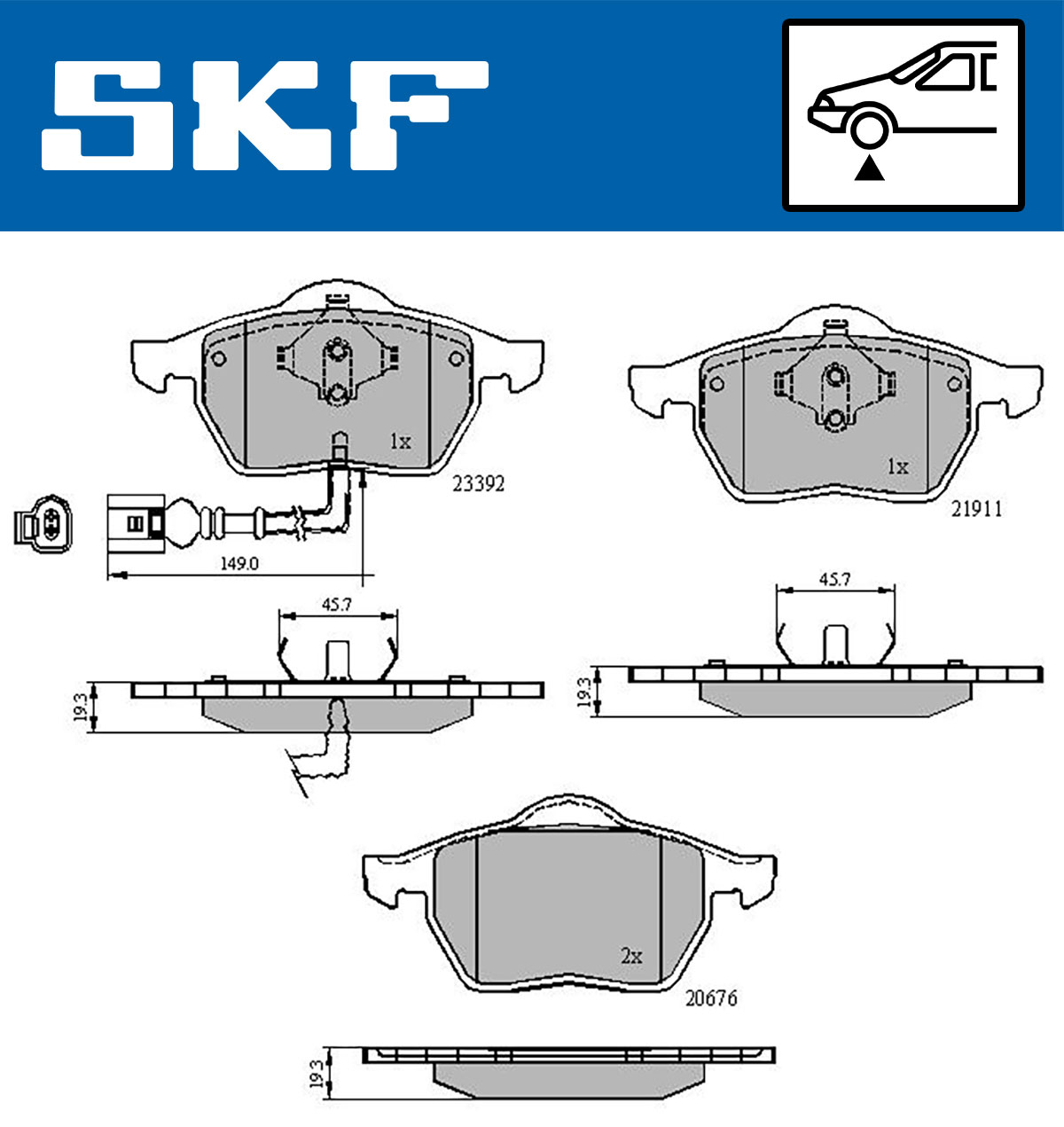 SKF Remblokset VKBP 80270 E