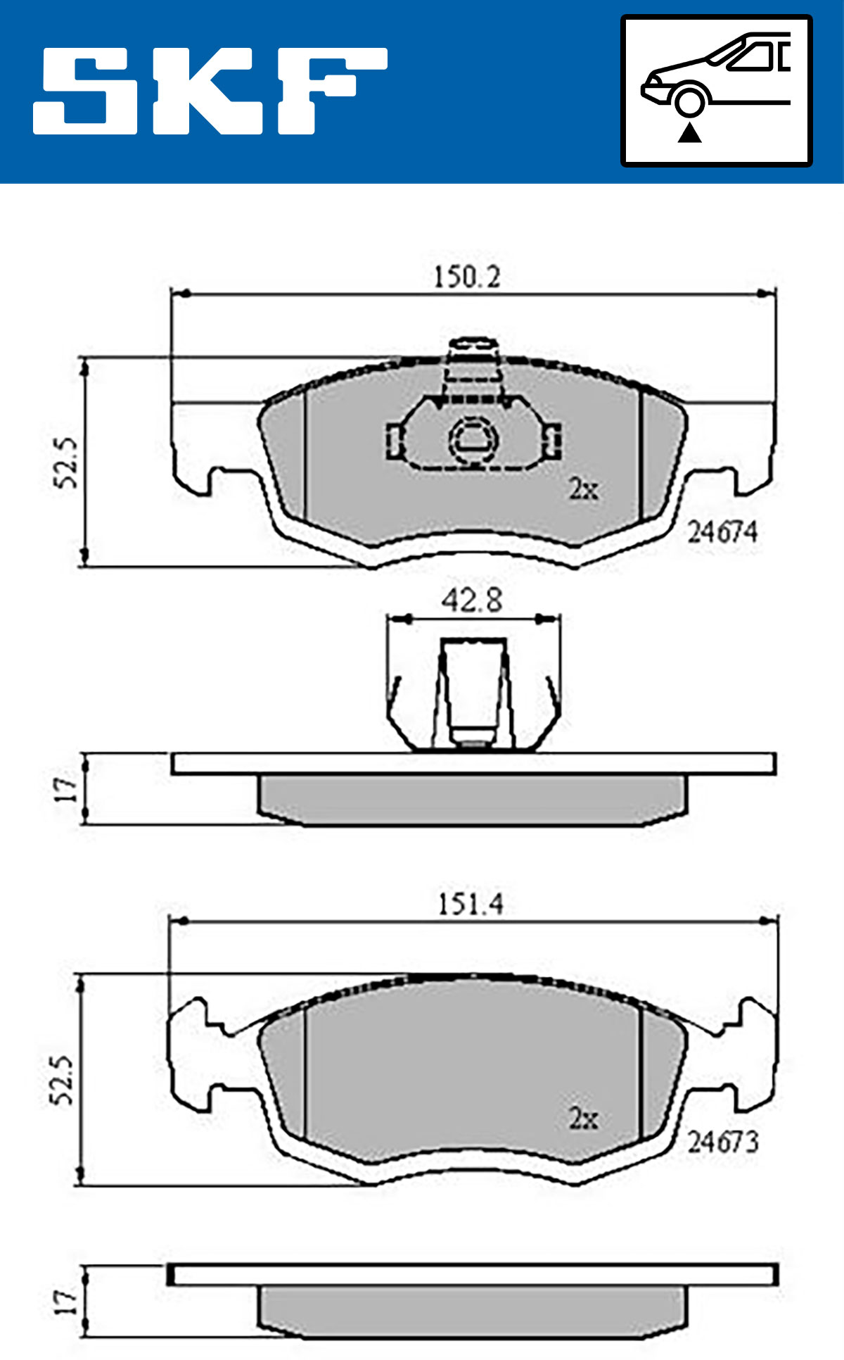 Remblokset SKF VKBP 80294