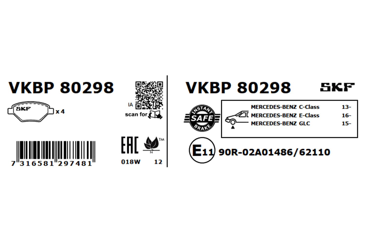 SKF Remblokset VKBP 80298