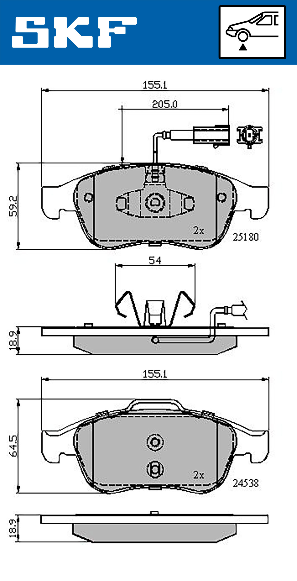 SKF Remblokset VKBP 80353 E