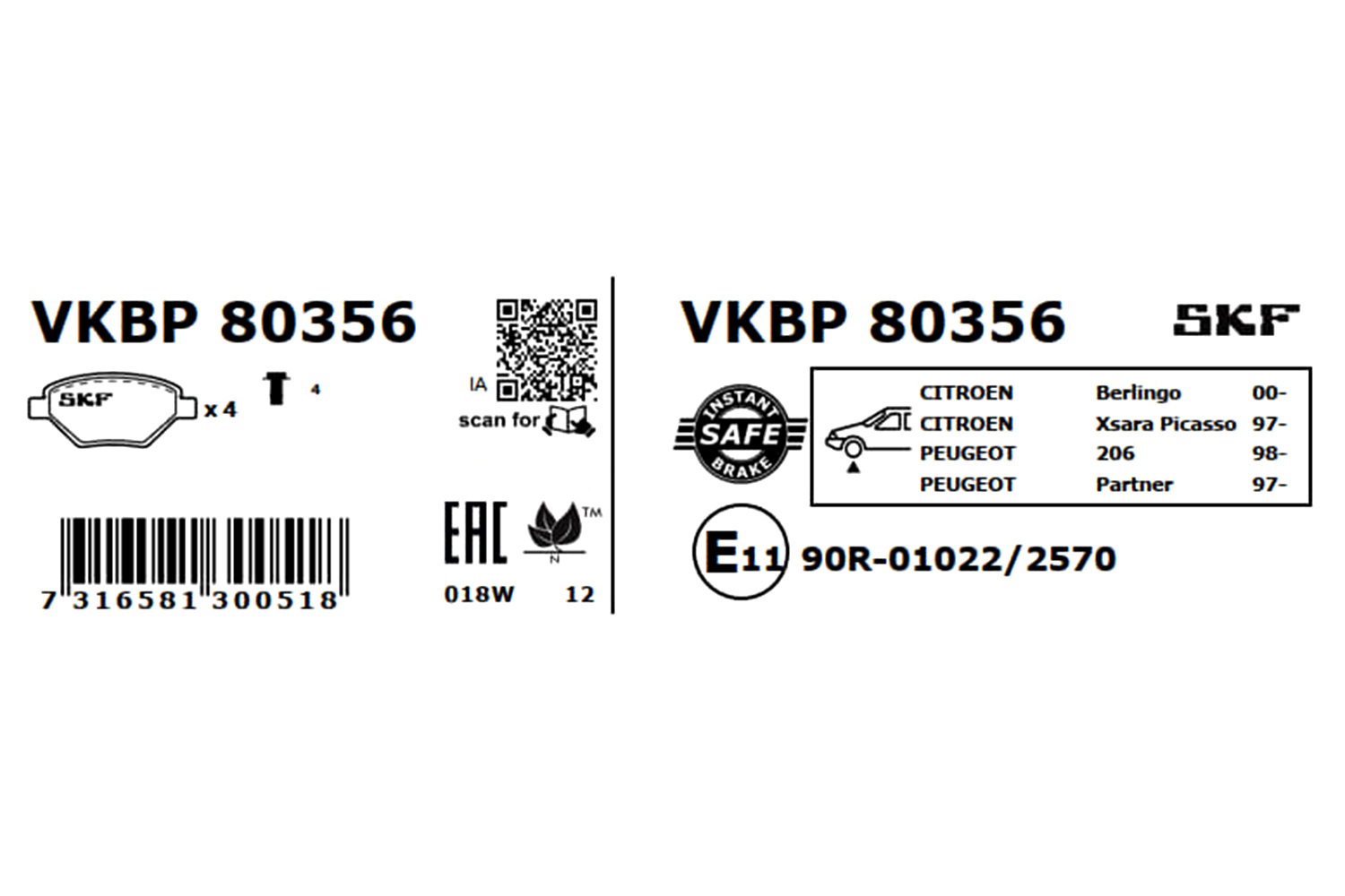 SKF Remblokset VKBP 80356