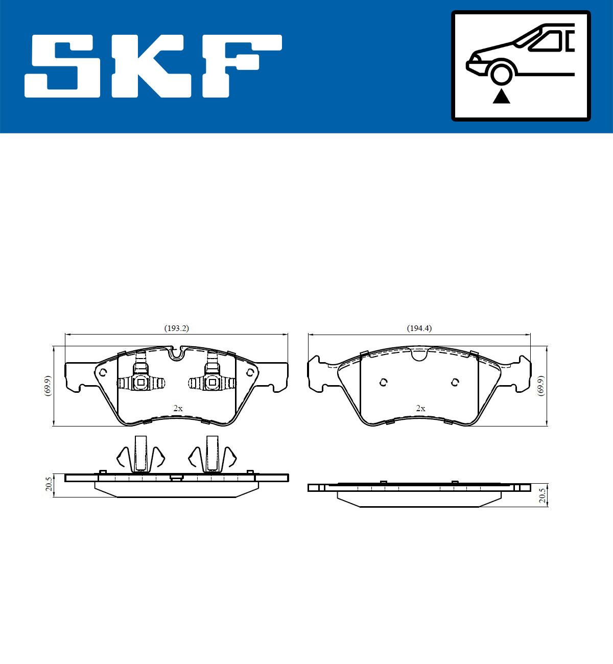 Remblokset SKF VKBP 80402