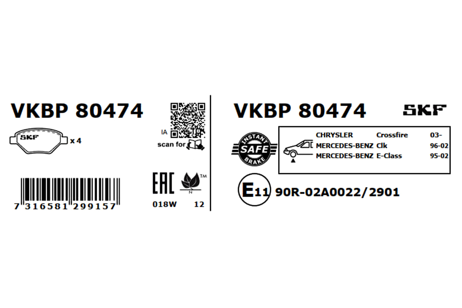 SKF Remblokset VKBP 80474