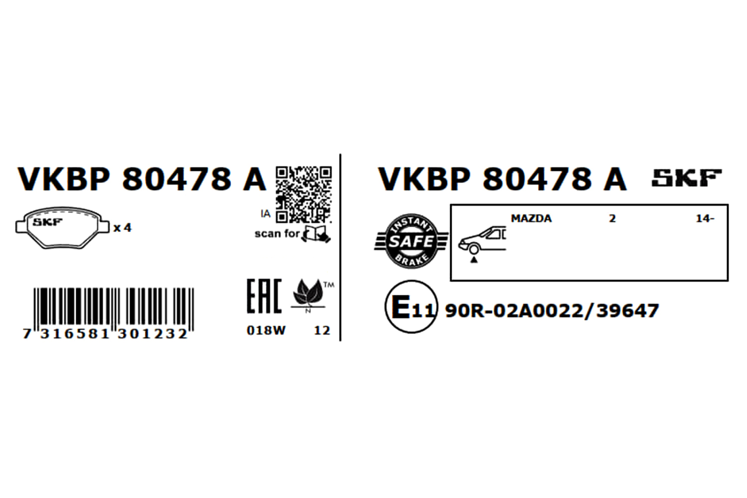 SKF Remblokset VKBP 80478 A