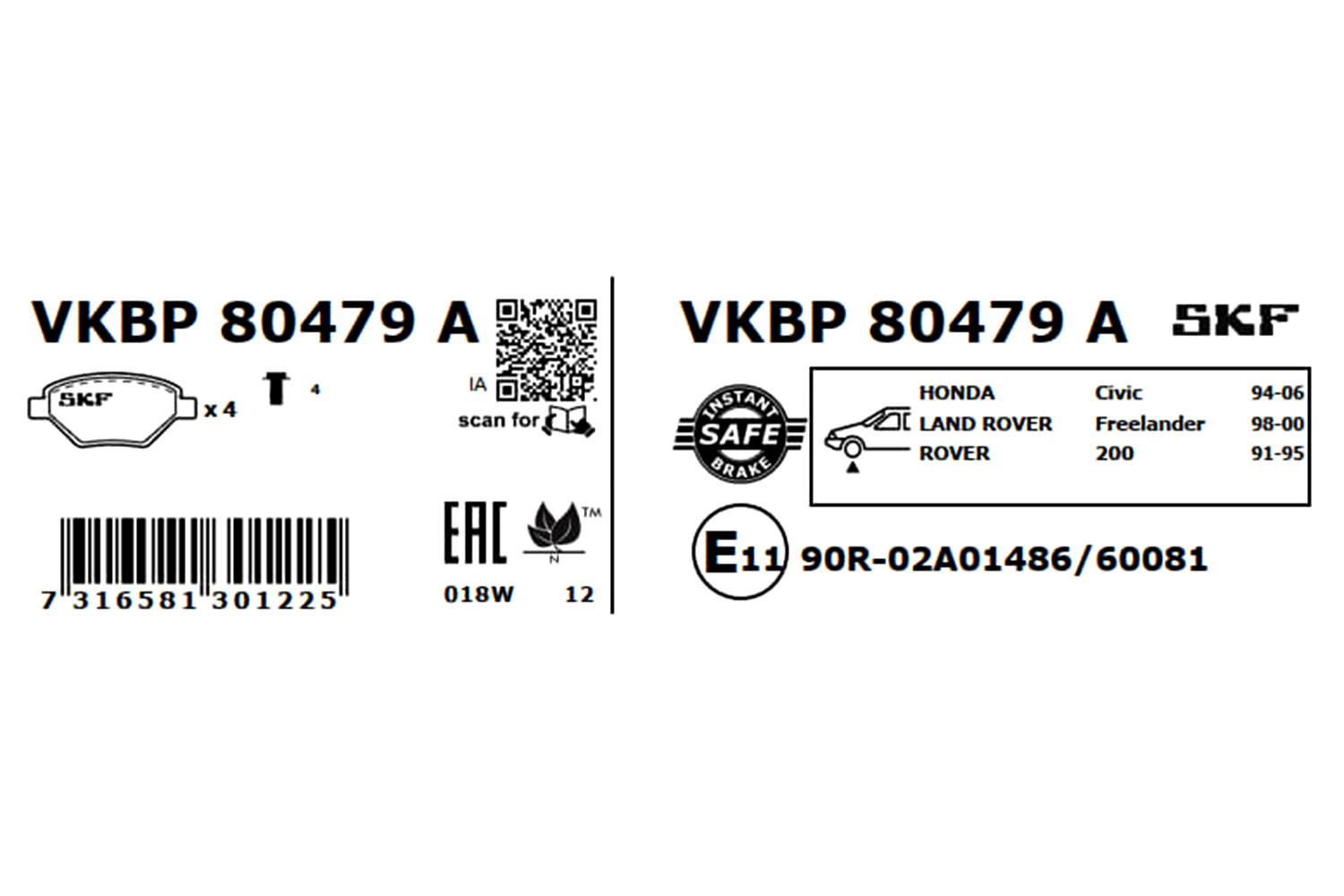 SKF Remblokset VKBP 80479 A
