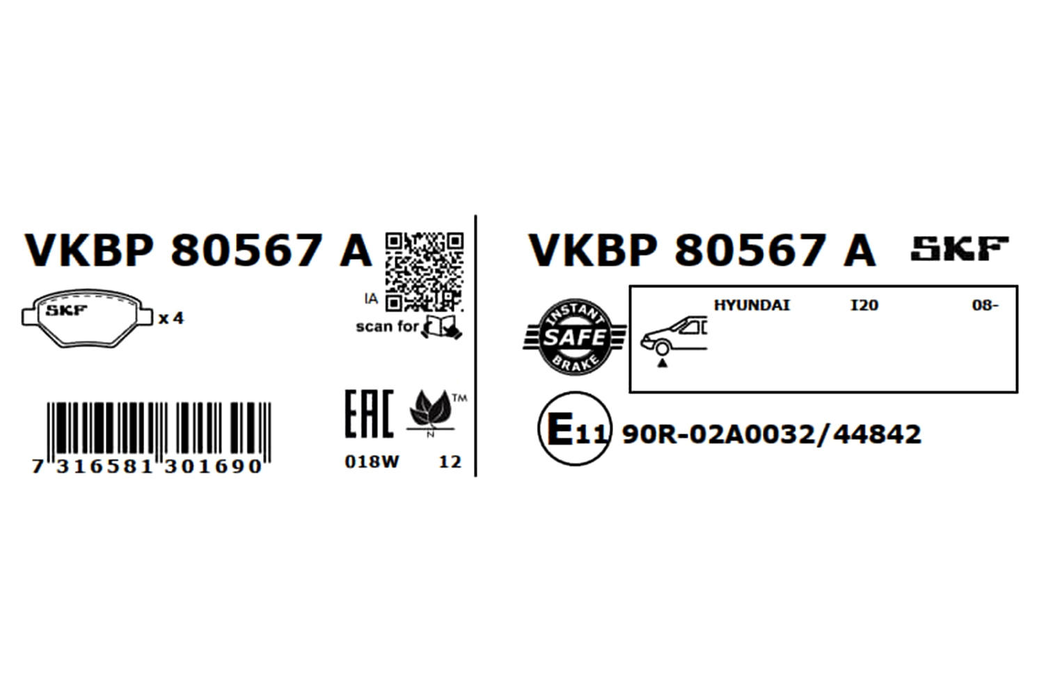 SKF Remblokset VKBP 80567 A