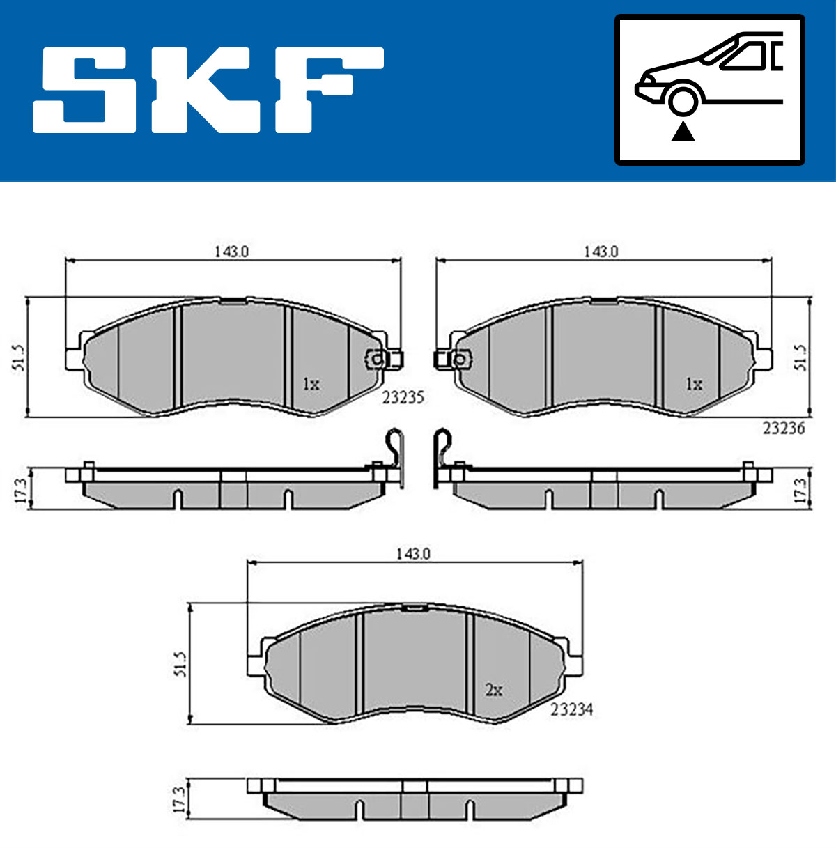 Remblokset SKF VKBP 80570 A