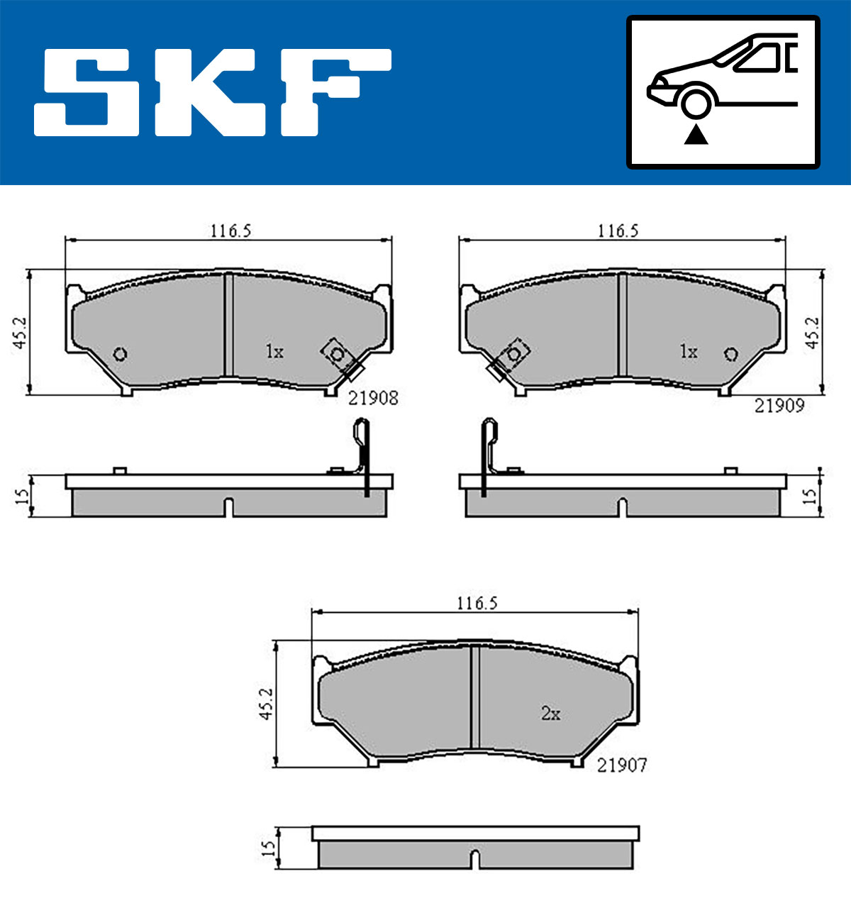 Remblokset SKF VKBP 80572 A