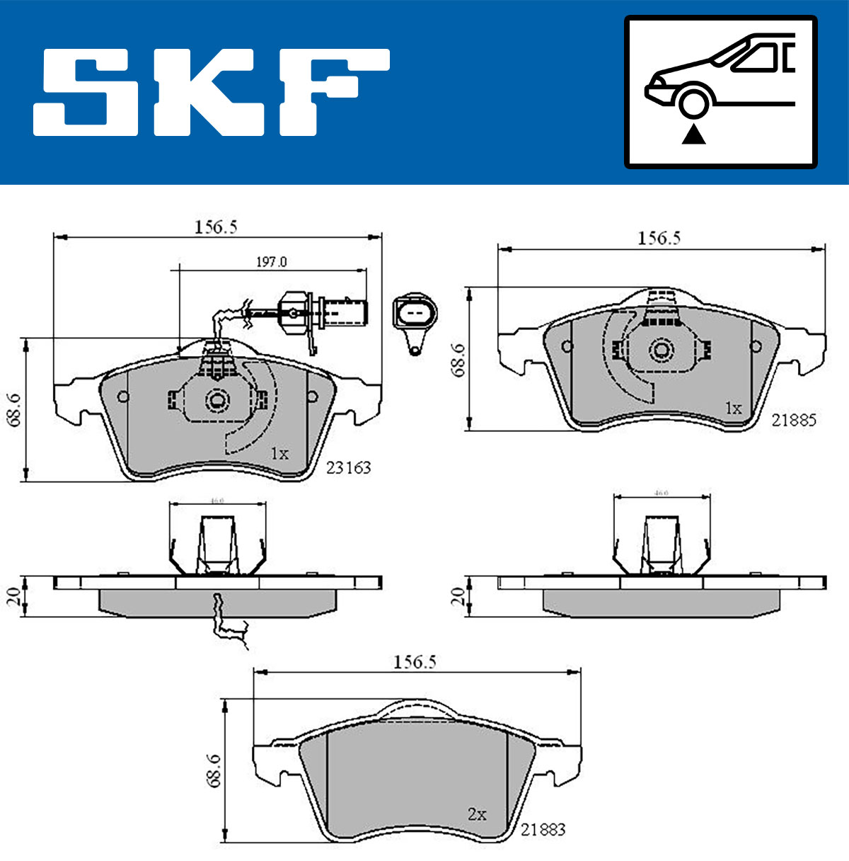 Remblokset SKF VKBP 80573 E