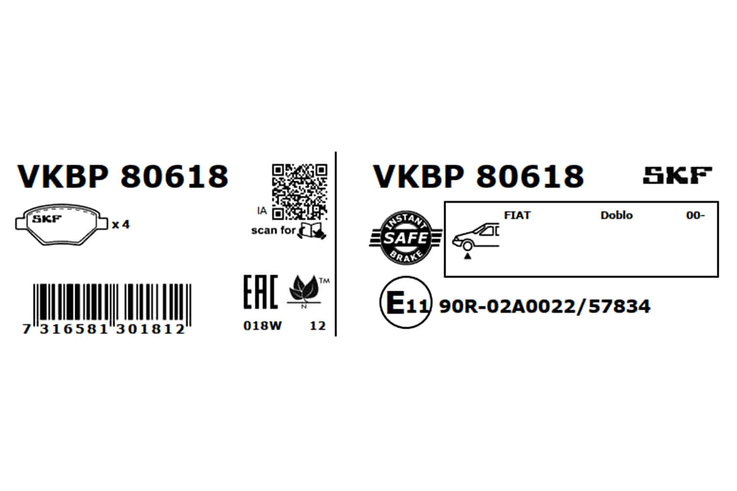 SKF Remblokset VKBP 80618
