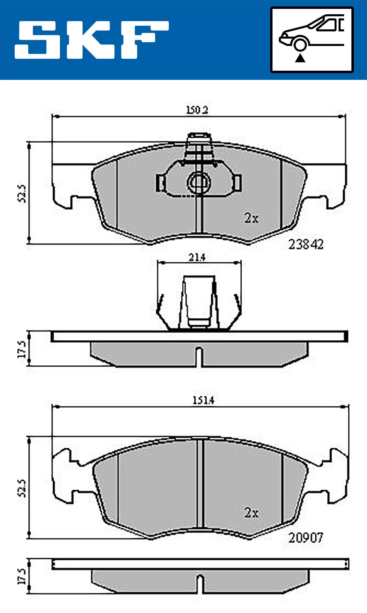 Remblokset SKF VKBP 80618