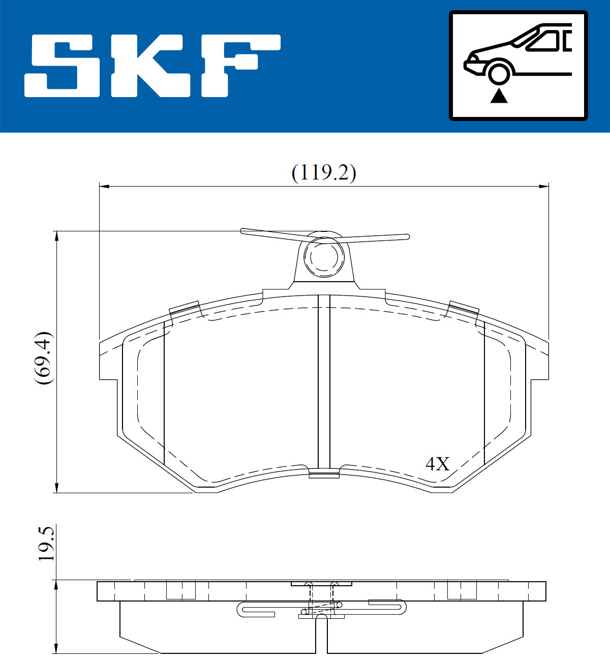 Remblokset SKF VKBP 80722