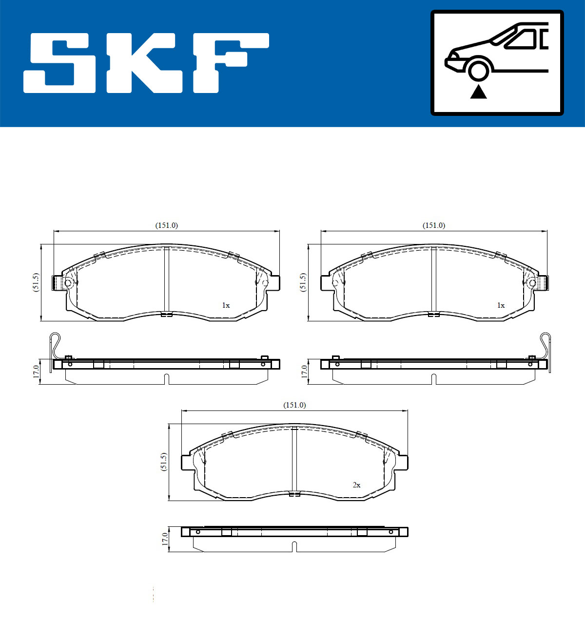 Remblokset SKF VKBP 81121 A