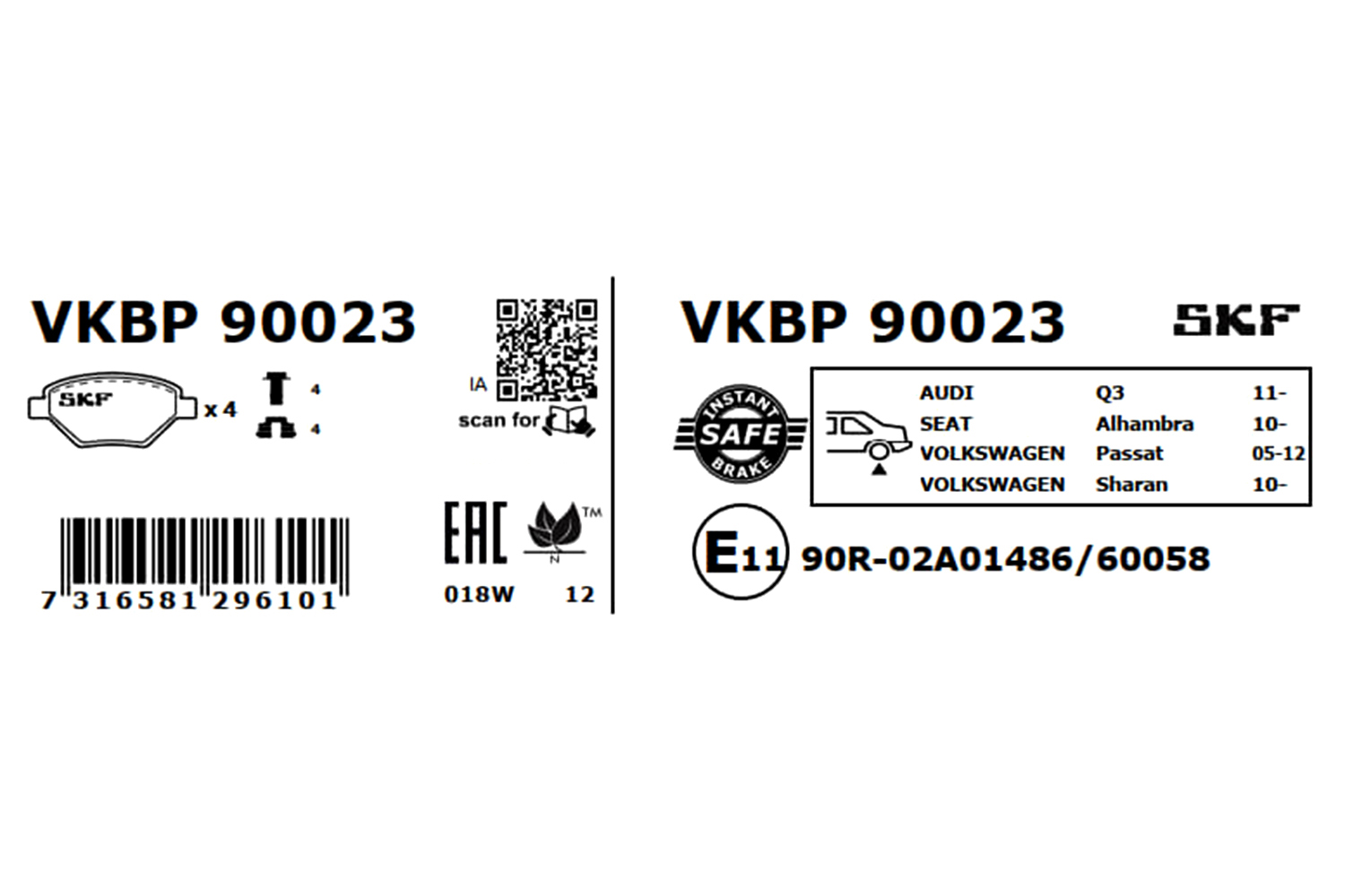 SKF Remblokset VKBP 90023