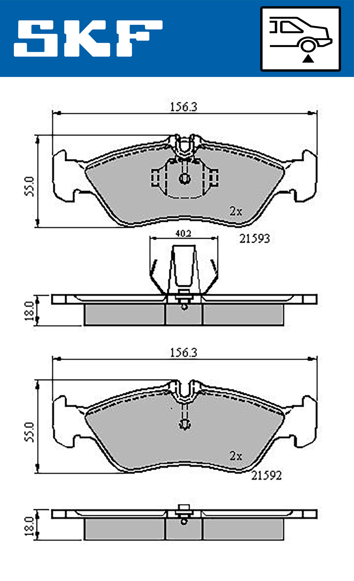 Remblokset SKF VKBP 90362