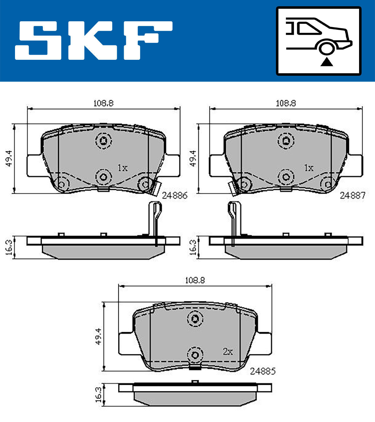 Remblokset SKF VKBP 90458 A