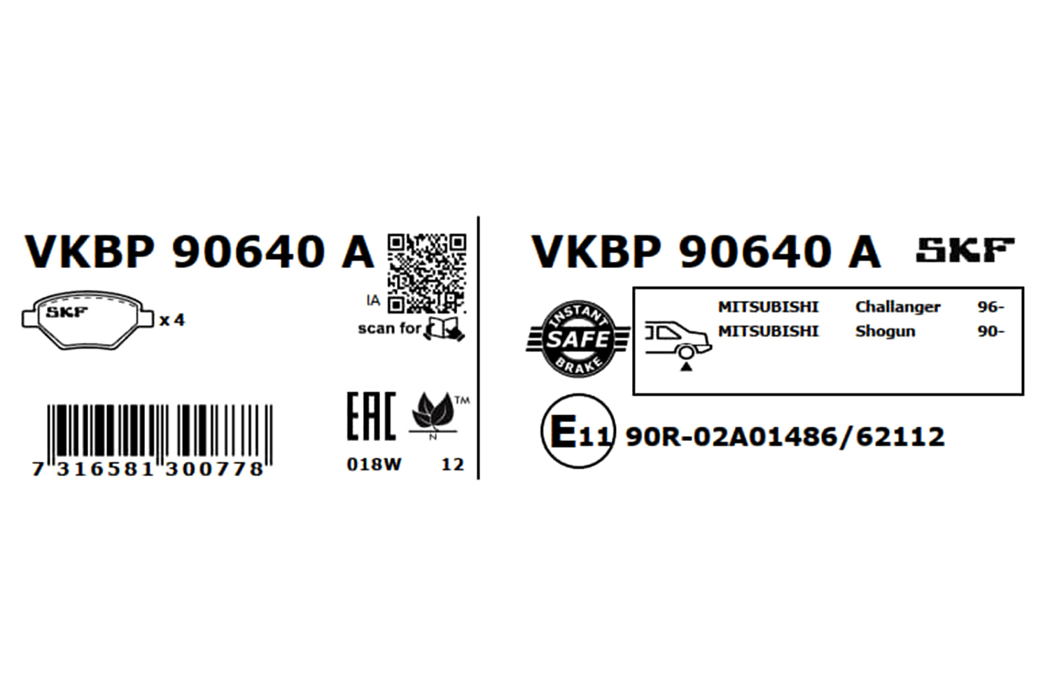 SKF Remblokset VKBP 90640 A