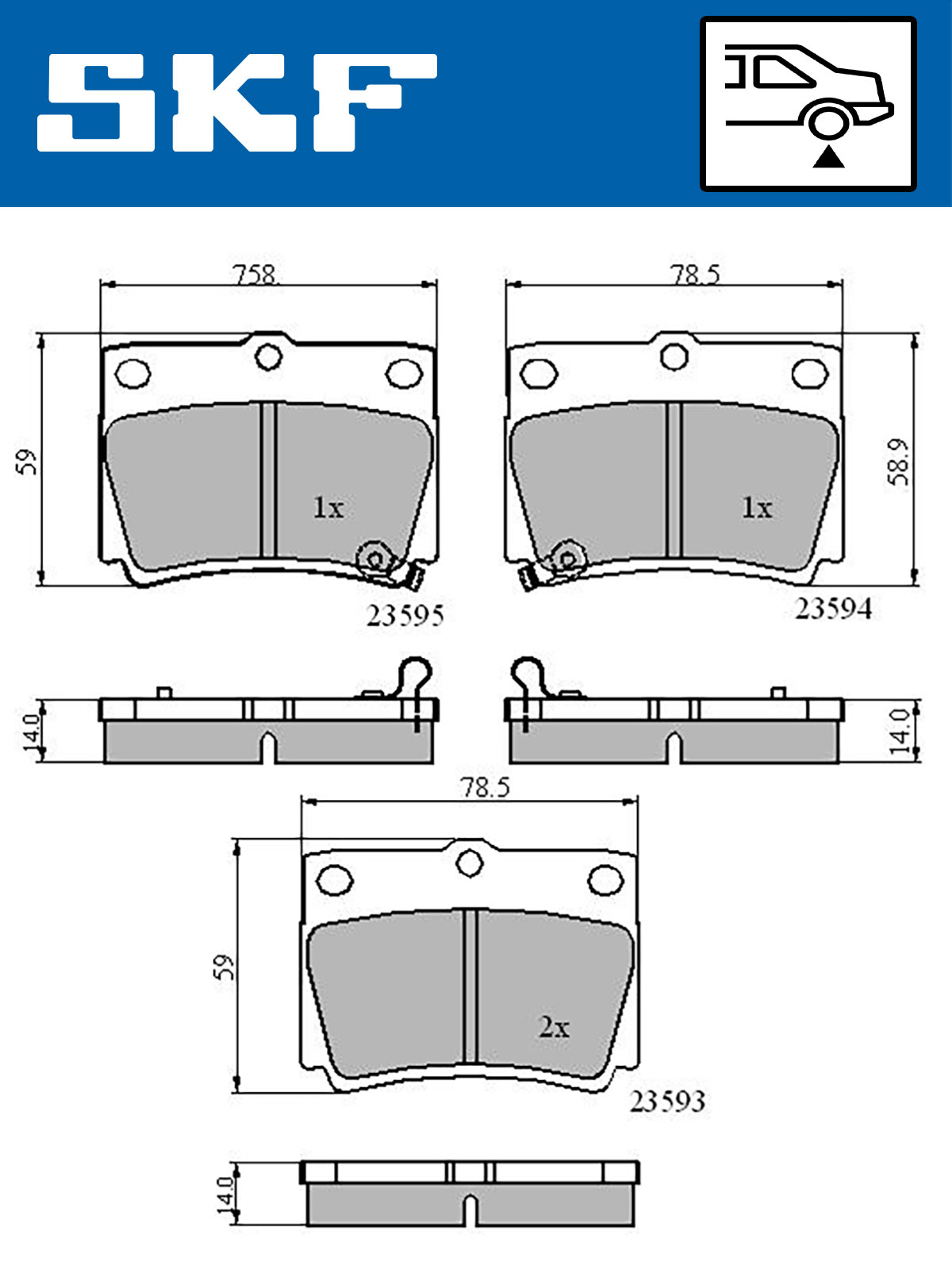 Remblokset SKF VKBP 90640 A