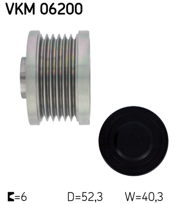 SKF Vrijloop koppeling dynamo VKM 06200