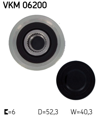 SKF Vrijloop koppeling dynamo VKM 06200