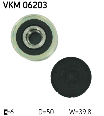 SKF Vrijloop koppeling dynamo VKM 06203