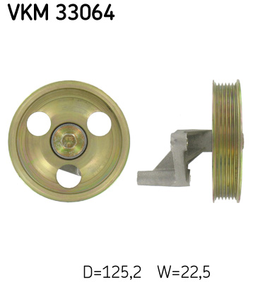 Geleiderol (poly) V-riem SKF VKM 33064