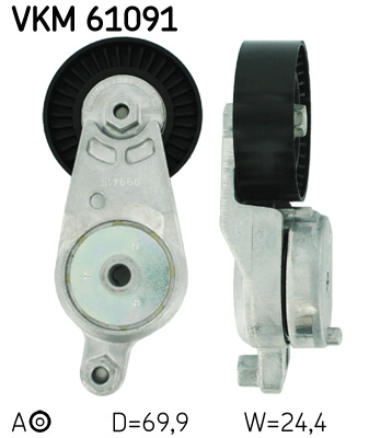 Spanrol (poly) V-riem SKF VKM 61091