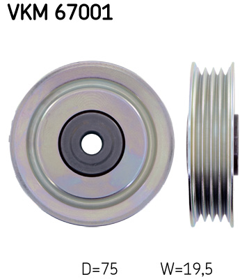 Geleiderol (poly) V-riem SKF VKM 67001