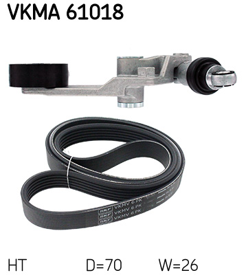 SKF Poly V-riemen kit VKMA 61018