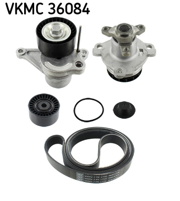 Poly V-riemen kit inclusief waterpomp SKF VKMC 36084