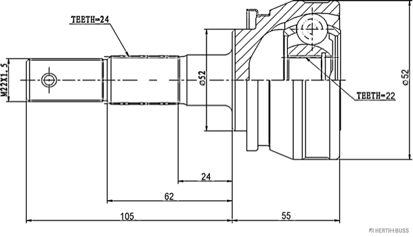 Herth+Buss Jakoparts Homokineet reparatieset J2821002