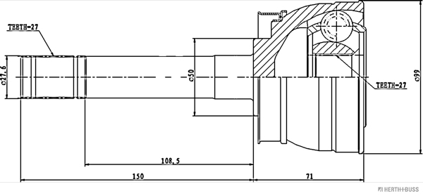 Herth+Buss Jakoparts Homokineet reparatieset J2821007