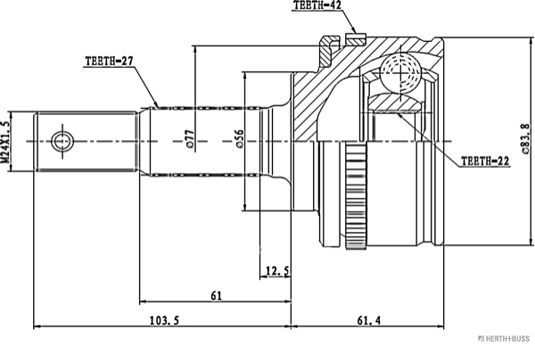 Herth+Buss Jakoparts Homokineet reparatieset J2821119