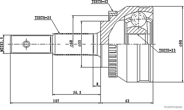 Herth+Buss Jakoparts Homokineet reparatieset J2821123