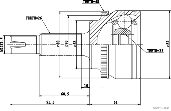 Herth+Buss Jakoparts Homokineet reparatieset J2822139