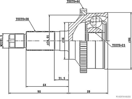 Herth+Buss Jakoparts Homokineet reparatieset J2823110