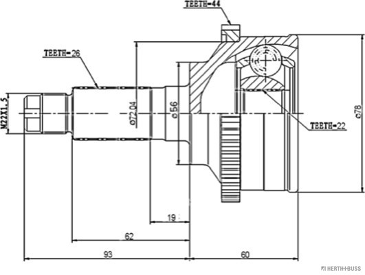 Herth+Buss Jakoparts Homokineet reparatieset J2823120