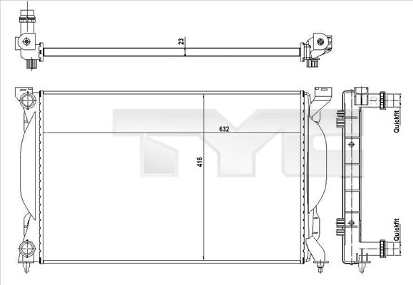 Radiateur TYC 702-0012-R