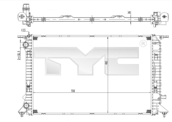 Radiateur TYC 702-0036